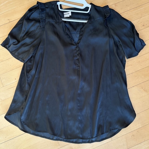 Zadig + Voltaire Black Twity Satin blouse top, L, CB2300 - Picture 5 of 8